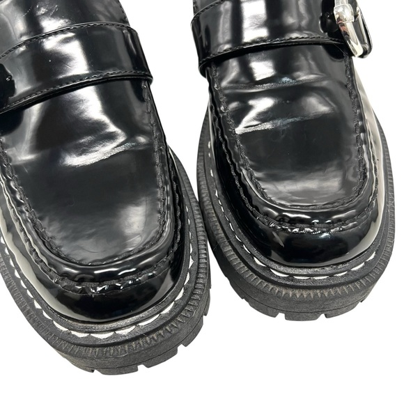 Sam Edelman Circus Everly Black Patent Platform Chunky Lug Loafers Women’s 8.5 - Picture 6 of 14